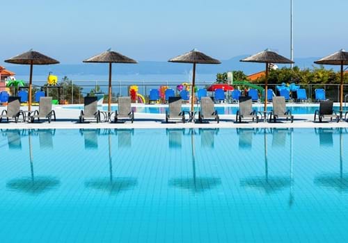 Outdoor pool at Atrium Hotel, Pefkohori, Halkidiki, Greece