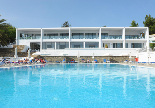 Front view of Ellia Hotel in Rhodes